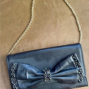 Kate Spade Black Clutch with Embellished Bow